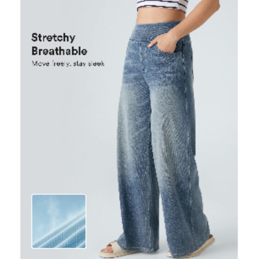 HALARA Women's Stretchy Blue Jeans